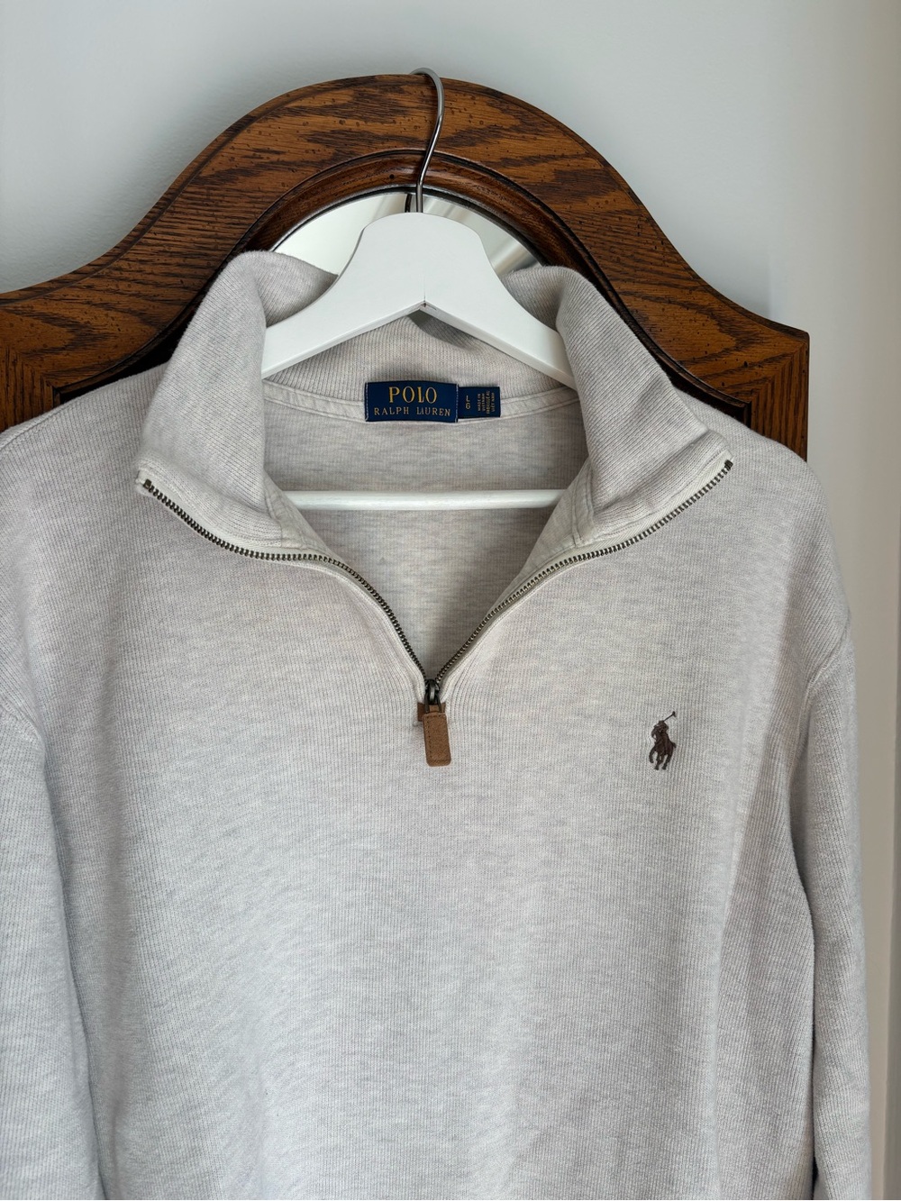 Polo by Ralph Lauren Men’s Light Beige Half-Zip Sweater